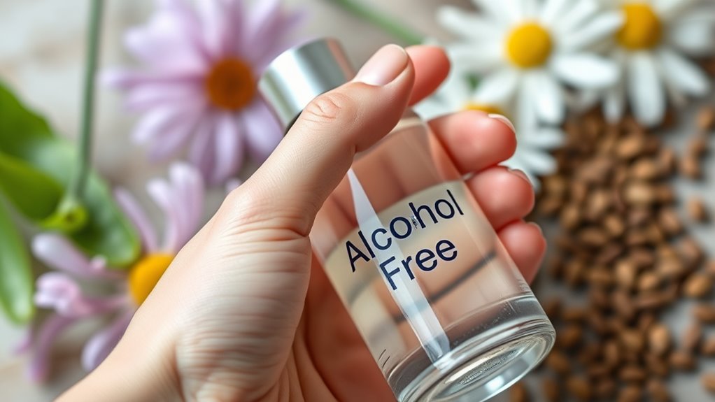 alcohol irritates sensitive skin