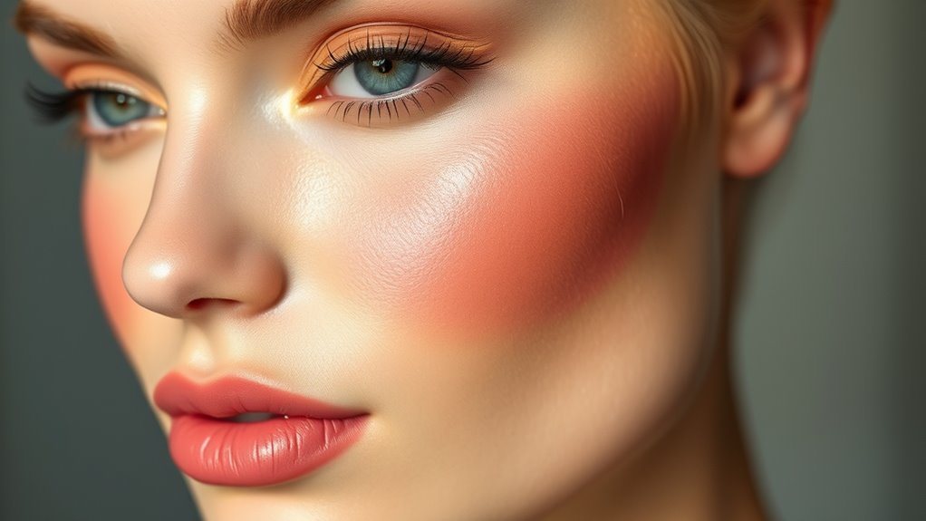 blush placement and blending