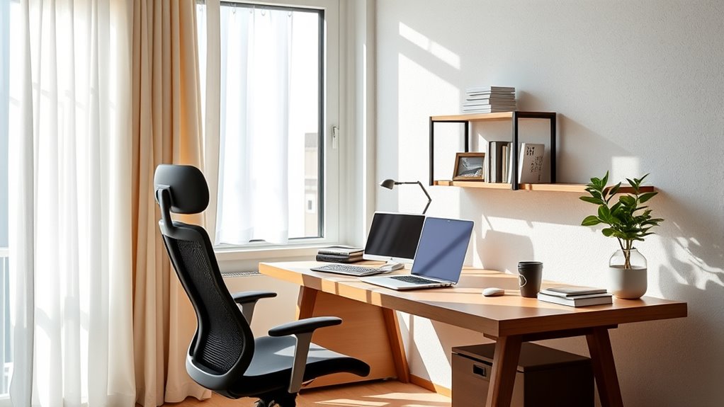 create ergonomic organized workspace