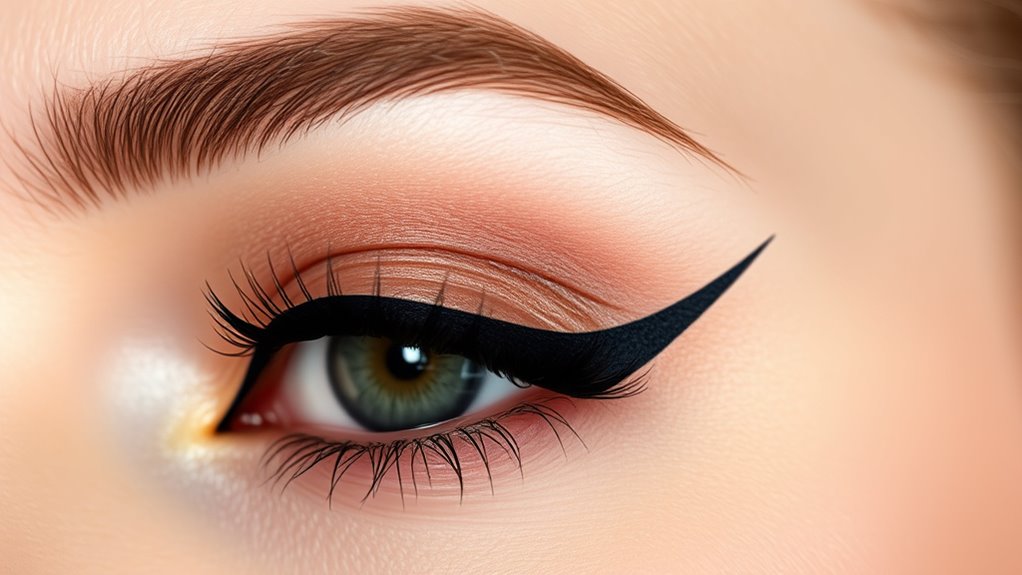 create flipped wing eyeliner