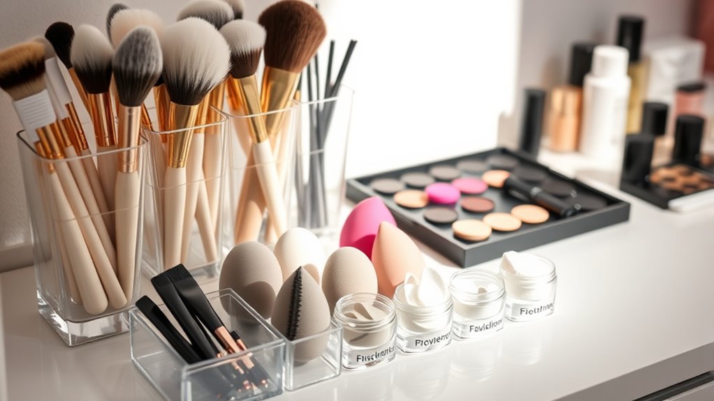 organize makeup for hygiene