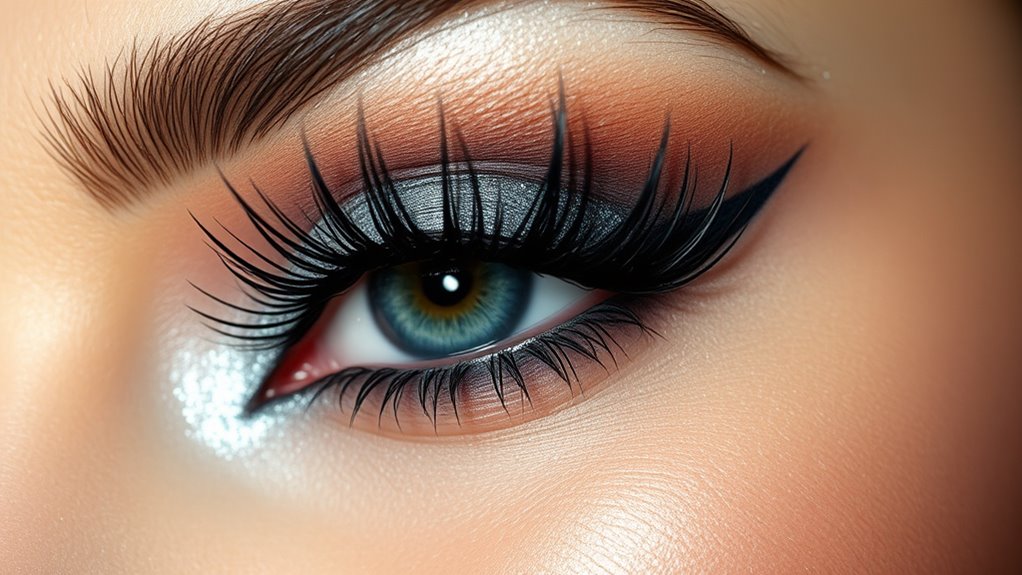 precision eyeliner and false lashes