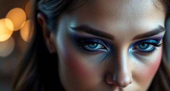 retro blue violet smokey eyes