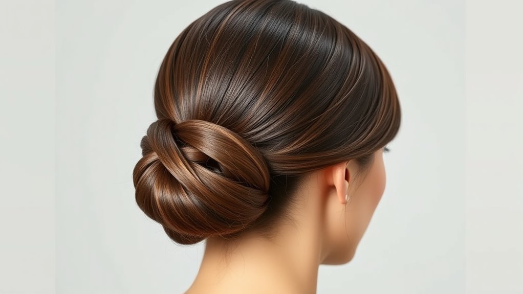 sleek low bun technique