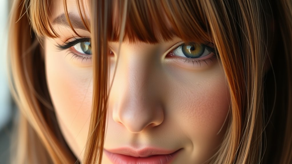 versatile face framing curtain bangs