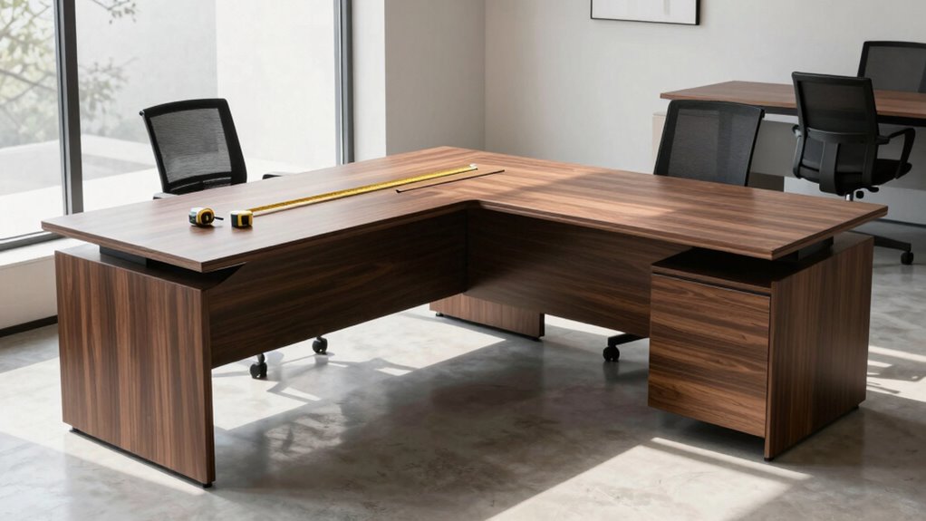 measuring l shaped desk space