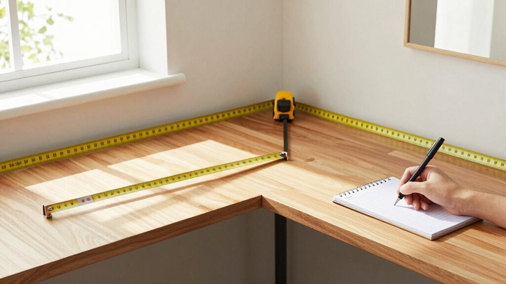 measuring space for desk