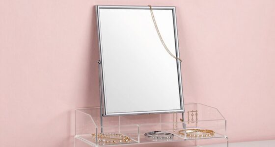 mirror equipped jewelry storage