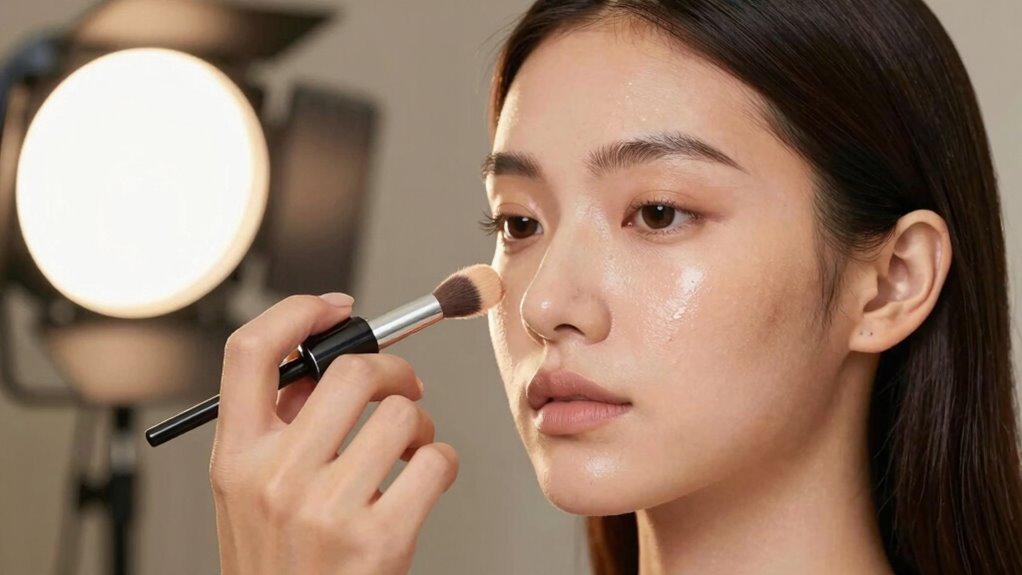 secure makeup under hot lights