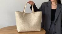 chic woven tote styling