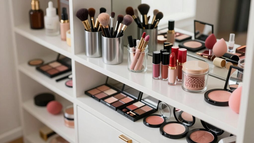 curated organized makeup wardrobe