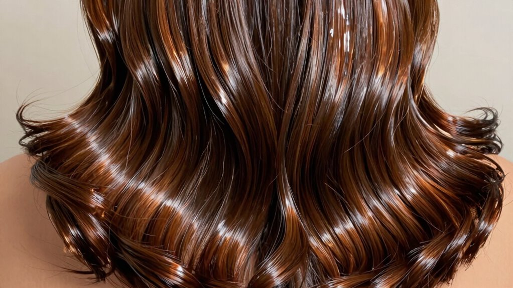 glossy nourished sleek hair