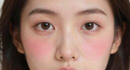 softened bold blush application